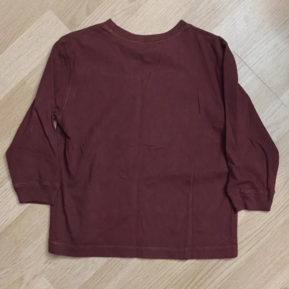 Old Navy Boys XS 5 Burgundy Long Sleeve Crew Neck Cotton Tee Shirt NWT